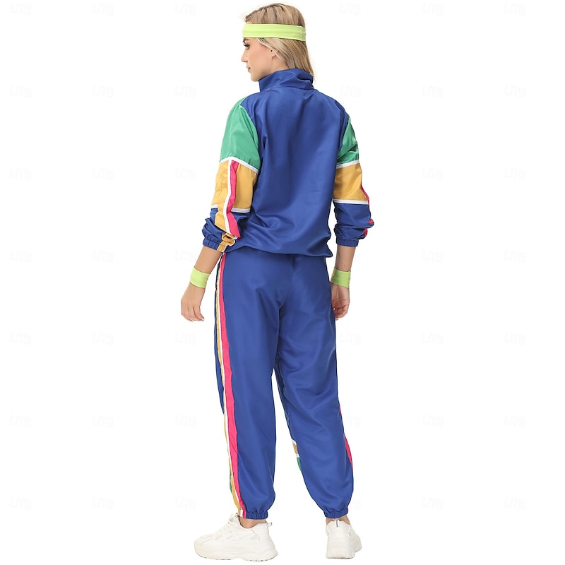 Couples 1980s Retro Vintage Costume Workout Outfits Men's Women's Movie Cosplay Streetwear 1980s Masquerade Halloween Carnival Disco Party Hip Hop3