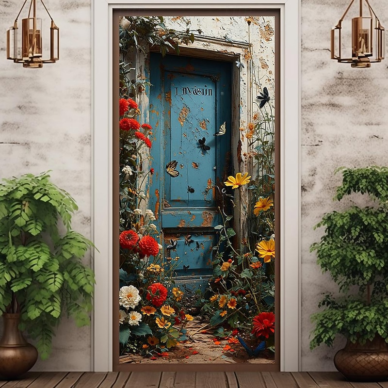 3D Painting Dreamcatcher Door Covers Door Tapestry Door Curtain Decoration Backdrop Door Banner for Front Door Farmhouse Holiday Party Decor Supplies