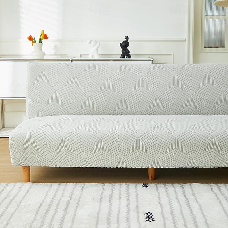 3 Different Sizes Jacquard Fabric Armless Sofa Bed Cover Sofa New Year Decor Slipcovers Stretch Protector Elastic Bench Cover3