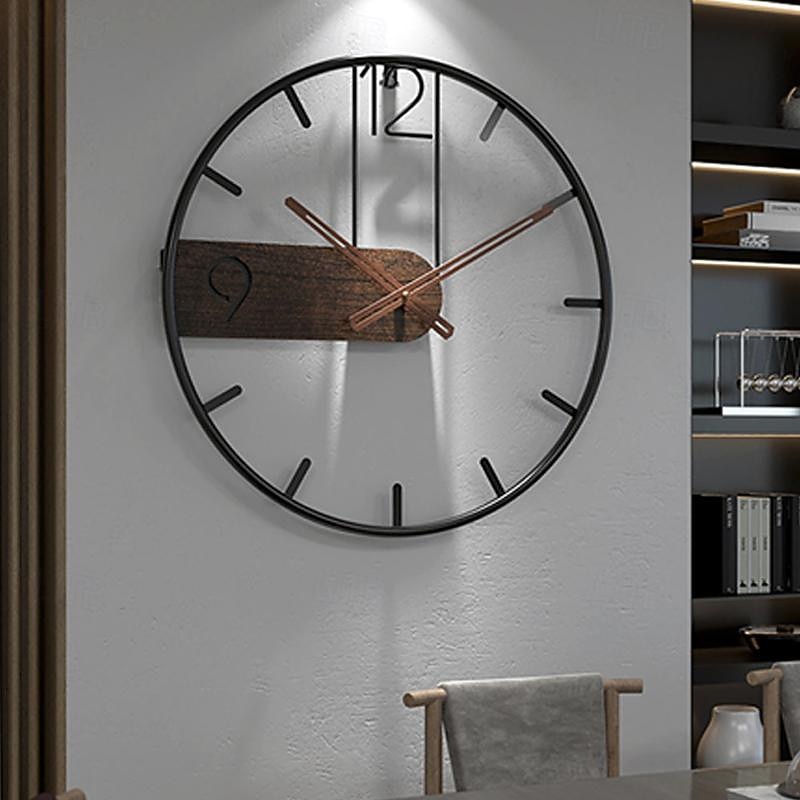Wall Clock Large for Living Room Decor Decorative Silent Non Ticking Battery Operated Analog Metal Wall Clocks for KitchenBedroomOfficeDinng Room 40 50 cm4