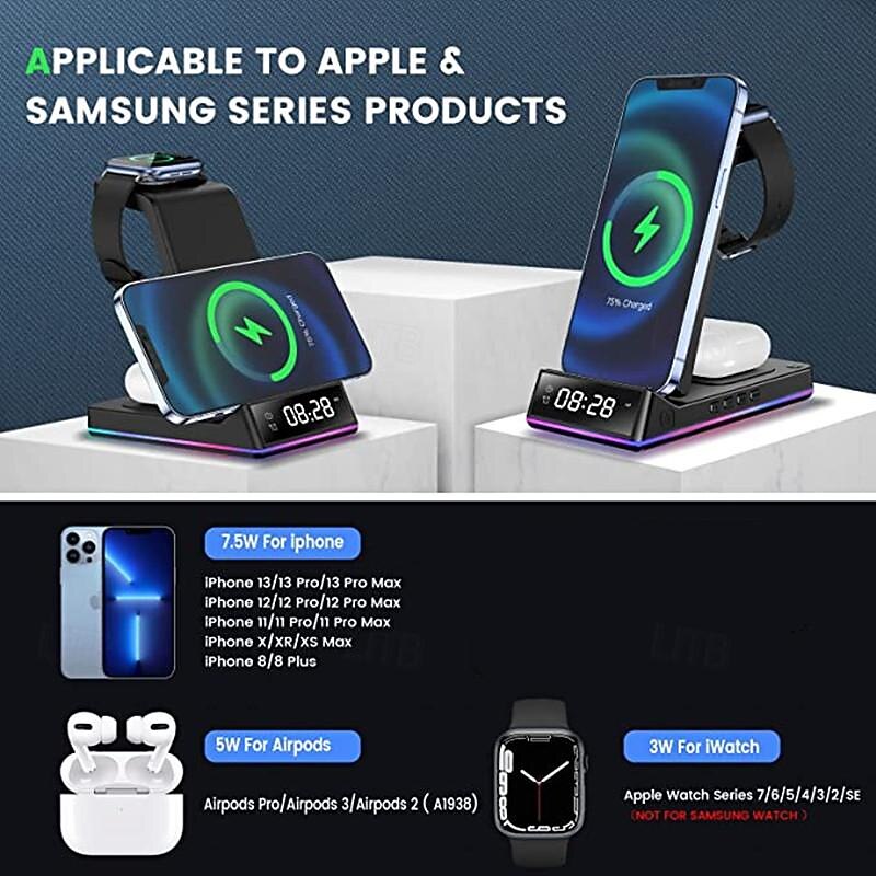 Multifunctional Portable Desktop 5-in-1 Wireless Charger Foldable Vertical Fast Charge3