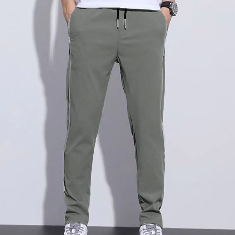 Men's Active Pants Trousers Casual Pants Pocket Drawstring Elastic Waist Color Block Comfort Outdoor Daily Going out Fashion Streetwear Black Green2