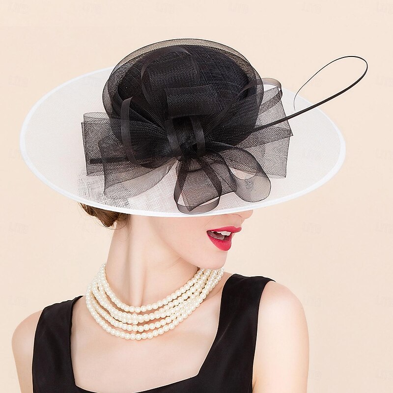 Hats Flax Sun Hat Top Hat Sinamay Hat Wedding Tea Party Elegant Wedding With Feather Bowknot Headpiece Headwear4