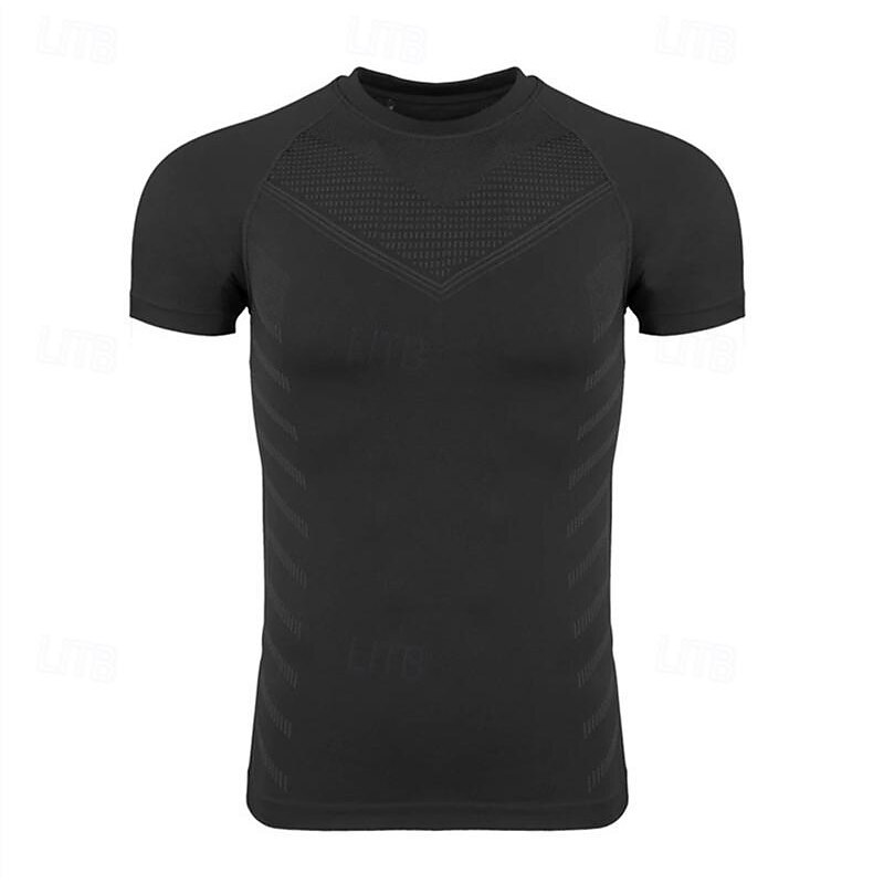 Men's Gym Shirt Sports T-Shirt Crew Neck Short Sleeve Sport Casual Daily Gym Quick dry Breathable Soft Color Block Black Yellow Activewear Polyester Fashion Basic2