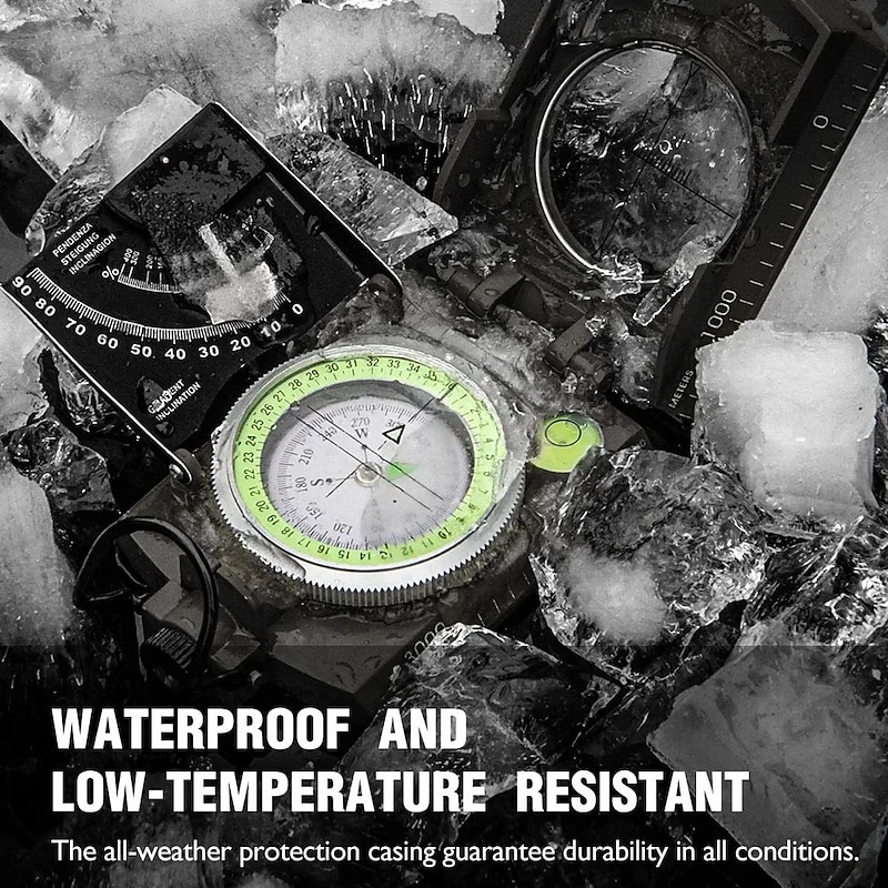 Multifunctional Camping Compass Military Aiming Navigation Geological Compass Digital Navigation Device North Needle With Slope Meter Professional Luminous Portable3