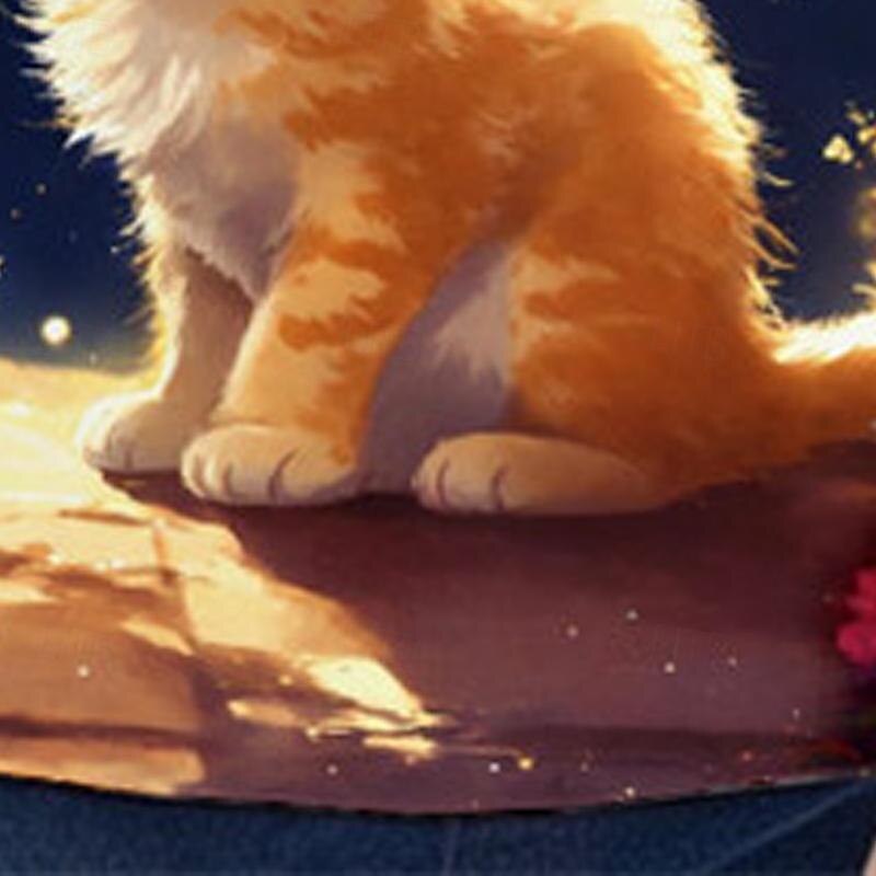 Girls' 3D Cat Ruffle Tee Long Sleeve 3D Print Spring Fall Active Fashion Cute Kids 3-12 Years Crew Neck Outdoor Casual Daily Regular Fit3