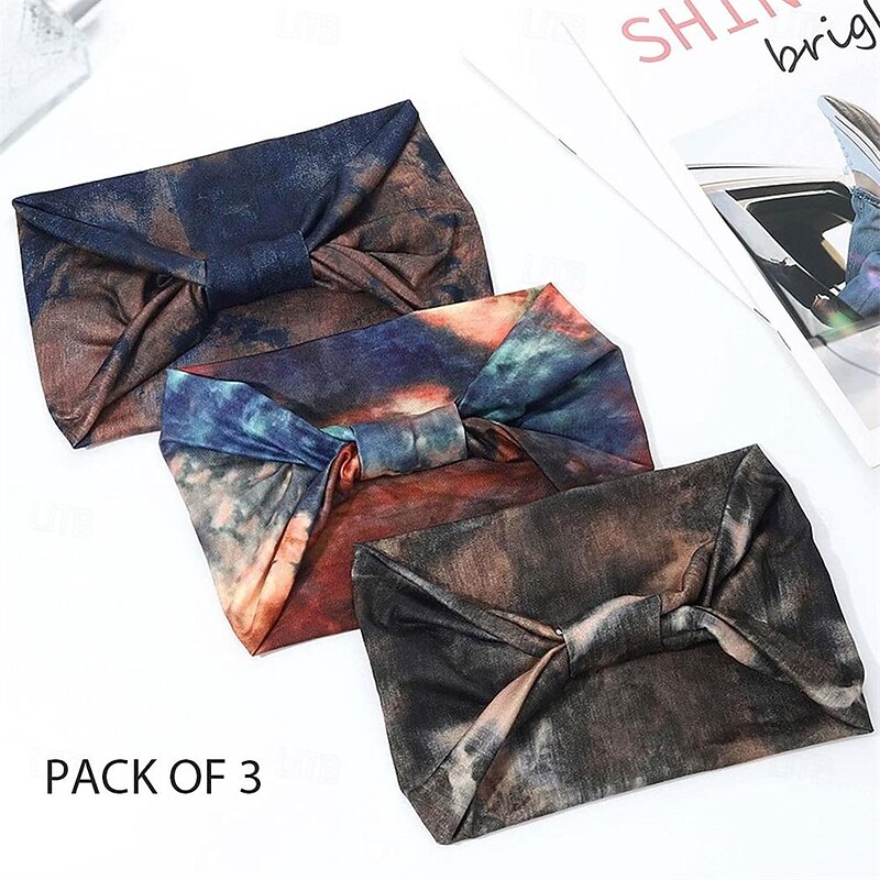 Boho Wide Headbands African Style Turban Head Bands Leopard Stretch Knotted Wraps FloralElastic Yaga Hair Outdoor Sweatbands Fashion Accessory for Black Women and Girls (Set 6)2