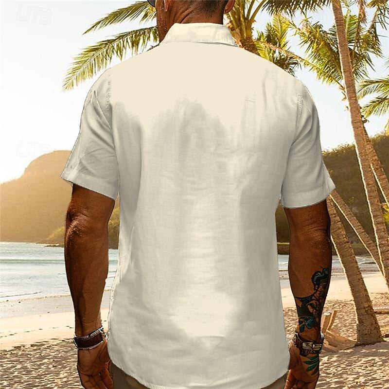 Men's Palm Tree Tropical Plants Shirt Summer Hawaiian Shirt Aloha Shirt Short Sleeve Shirt Cuban Collar Vacation Hawaiian Resort Style Outdoor Vacation Hawaiian White Blue Apricot S M L4