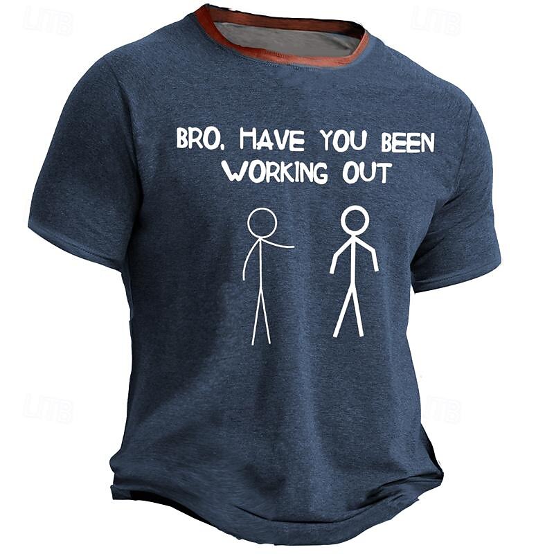 Men's Graphic Cartoon Letter T Shirt Short Sleeve T shirt 3D Print Crew Neck Shirt Daily Designer Casual Sports Outdoor Holiday Going out Navy Blue Army Green Dark Blue Spring & Summer Clothing2