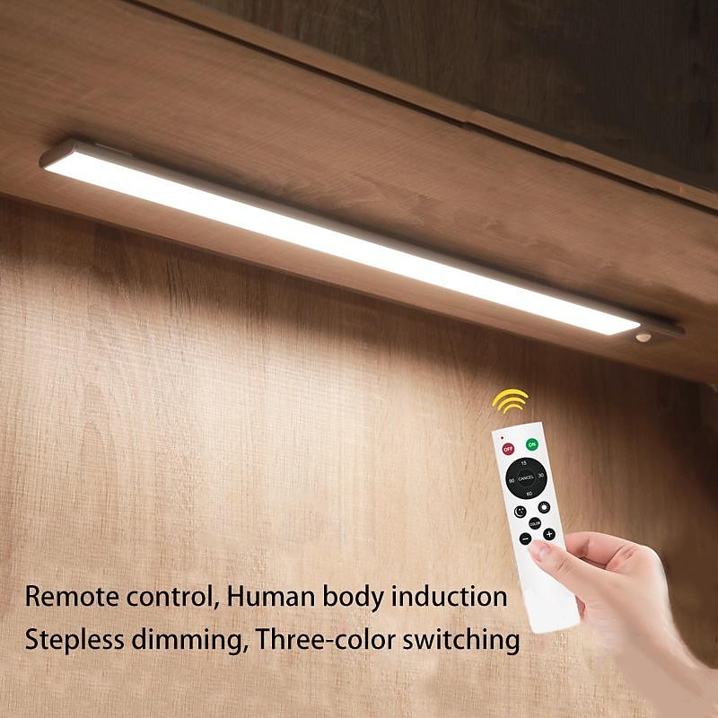 Under Cabinet Lighting, LED Sensor Cabinet Light with Remote Control, Magnetic Dimmable Soft Light Wall Lamp Human Body Sensor Induction, Rechargeable Lamp, Under Counter Night Lights