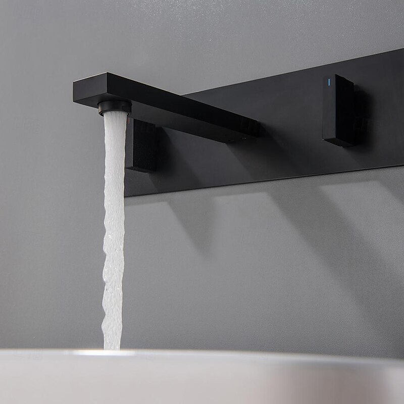 Bathroom Sink Faucet - Wall Mount / Widespread Electroplated Mount Inside Two Handles Three HolesBath Taps2