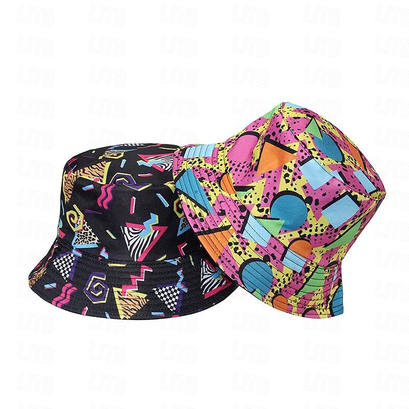 Hippie 1980s Street Style Masquerade Bucket hat Hippie Fancy Dress Men's Women's Masquerade Dailywear Casual Daily Pride Parade Adults' Hat2