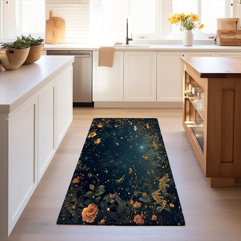 Botanical Night Area Rug Kitchen Mat Non-Slip Oil Proof Floor Mat Livingroom Rug Indoor Outdoor Mat Bedroom Decor Bathroom Mat Entrance Rug Door Mat Bird Tree of Life4