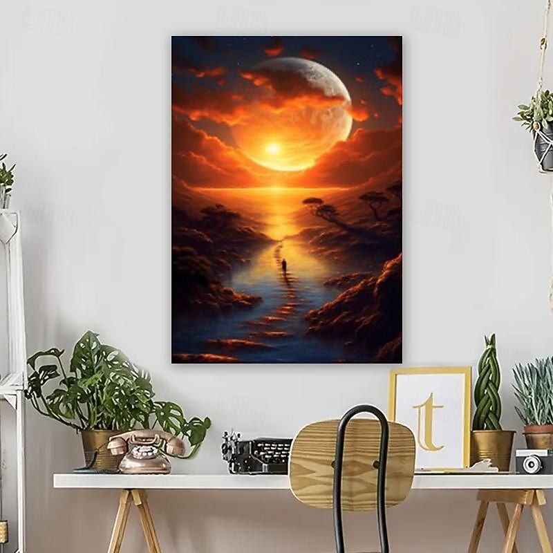Landscape Wall Art Canvas Sunset Prints and Posters Pictures Decorative Fabric Painting For Living Room Pictures No Frame3