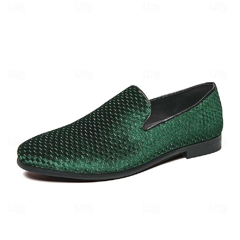 Men's Loafers & Slip-Ons Plus Size Driving Loafers Walking Business British Wedding Party & Evening St. Patrick's Day Fabric Black White Blue Spring Fall