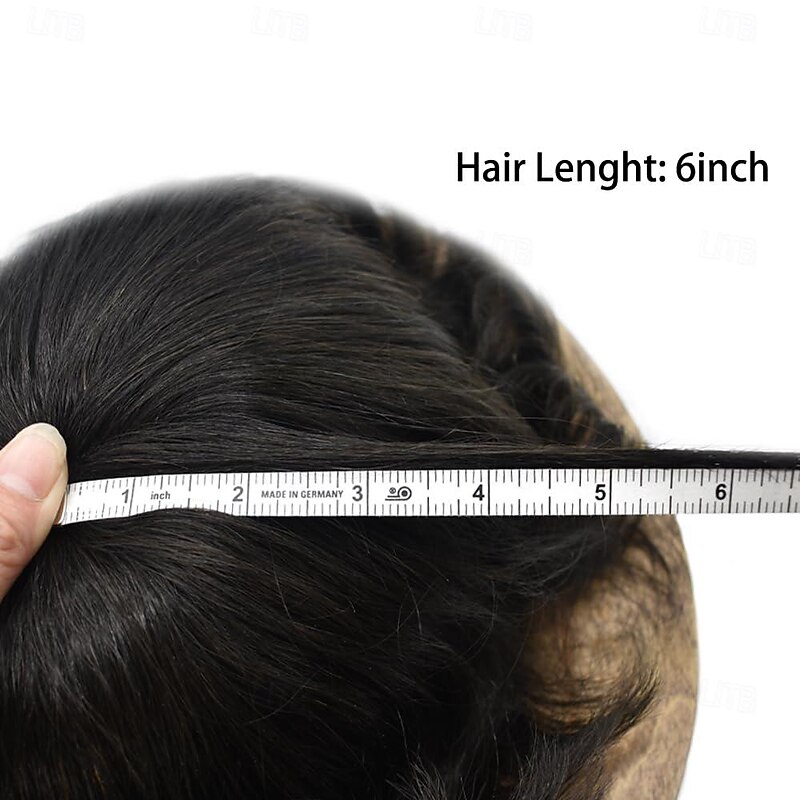 Lace Center Toupee for Men Human Hair Replacement Systems Swiss Lace with PU Hairpieces around Mens Toupee Hair Units Wig Natural Hairline 6X8 7X93