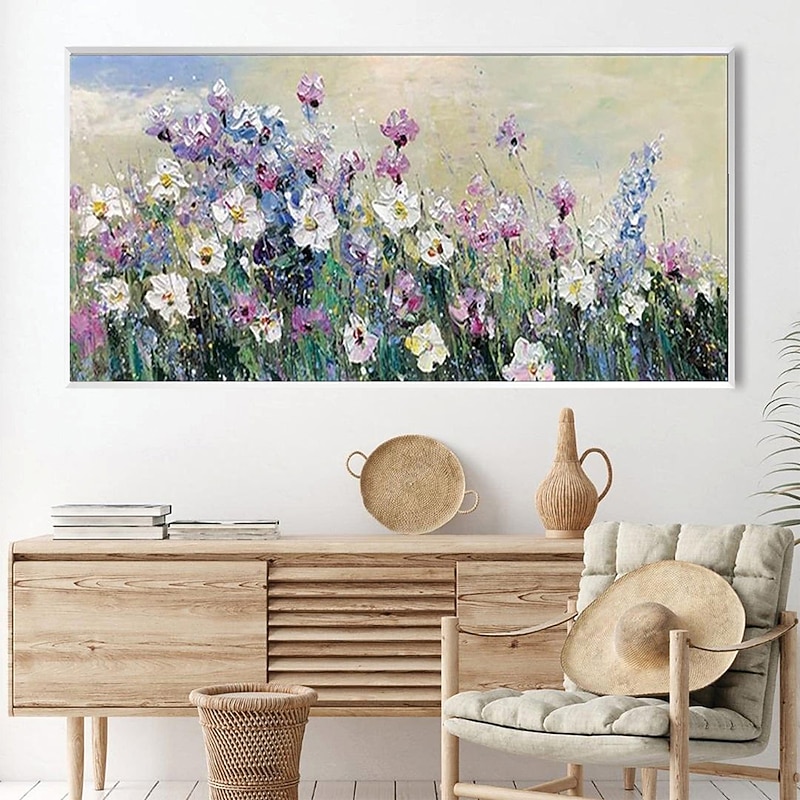 Hand painted flowers canvas oil paintings modern wedding decor flowers tree oil Painting Wall art landscape Painting for living room home decor bedroom ready to hang or canvas2