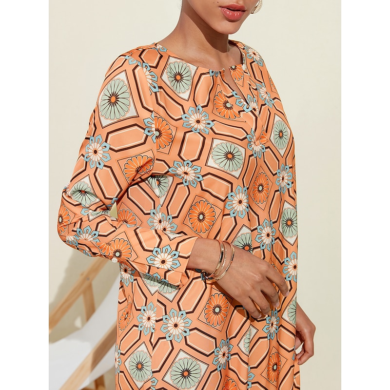 Moroccan Checked Floral Crewneck Shirt4