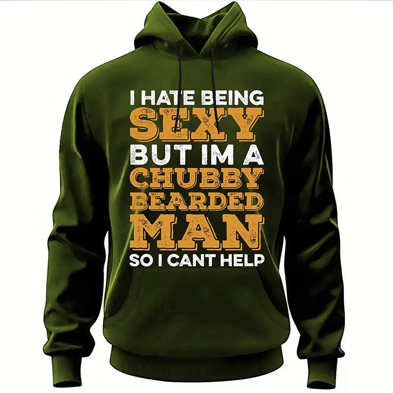 Valentine's Day Men's Graphic Letter Hoodie Hoodies Sweatshirt Fashion Daily Long Sleeve Hooded Vacation Sports Outdoor Holiday Black Navy Blue Print Front Pocket Spring &  Fall Designer2