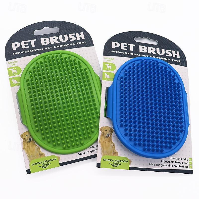 Dog Cat Pets Brushes Grooming Health Care Fur Brush Pet Supplies Special Material Grooming Kits Comb Brush Dog Clean Supply Baths Portable Massage Soft Washable Durable Pet Grooming Supplies Random