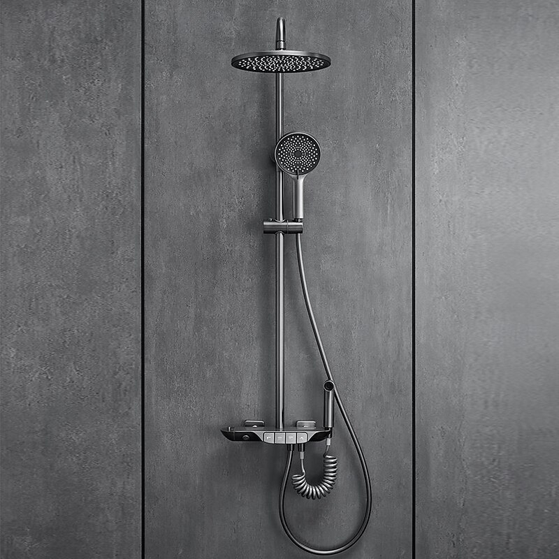 Shower System / Thermostatic Mixer valve Set - Handshower Included Multi Spray Shower Contemporary Electroplated Mount Outside Ceramic Valve Bath Shower Mixer Taps3