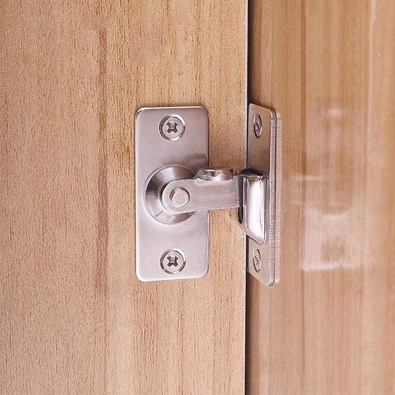 Heavy-Duty 304 Stainless Steel Door Lock Latch, 90 Degree Buckle flip Latch Right Angle Door Latch Lock Lever Latch Heavy Duty Safety Door Lock3