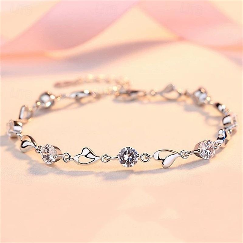 Ocean Heart Bracelet Love Heart Necklace Pendant With You in Heart Earrings Set Women's Jewelry2