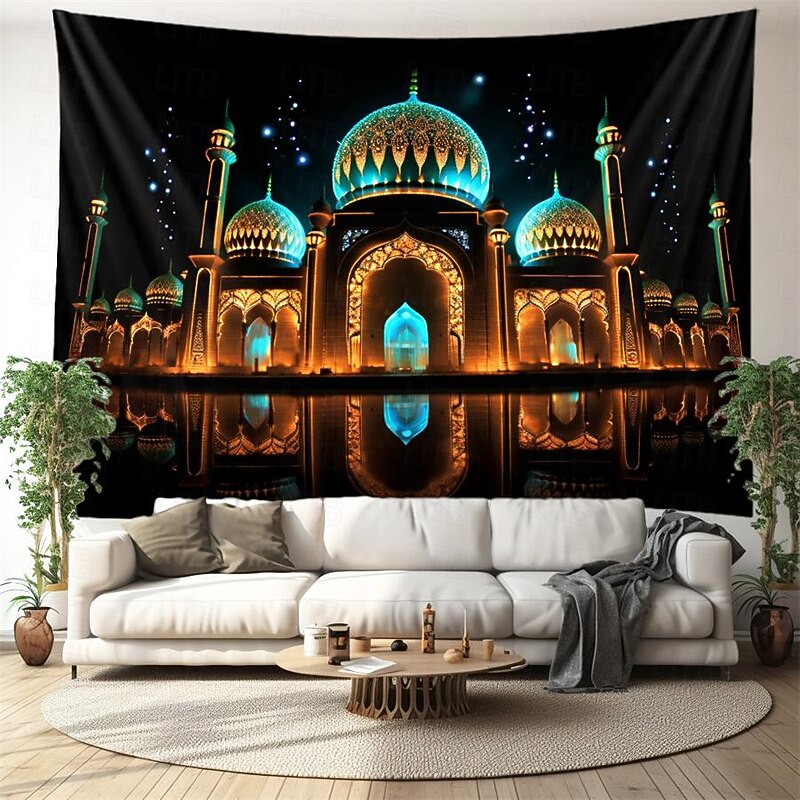 Ramadan Night Hanging Tapestry Wall Art Large Tapestry Mural Decor Photograph Backdrop Blanket Curtain Home Bedroom Living Room Decoration