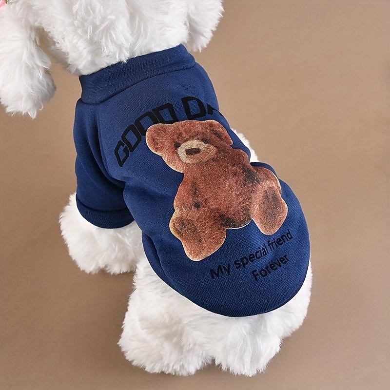 Dog Cat Sweatshirt Fashion Cute Winter Warm Soft Washable Comfortable Outdoor Sports Dog Clothing for Bichon Frise Poodle Pomeranian Baby Pet Papillon
