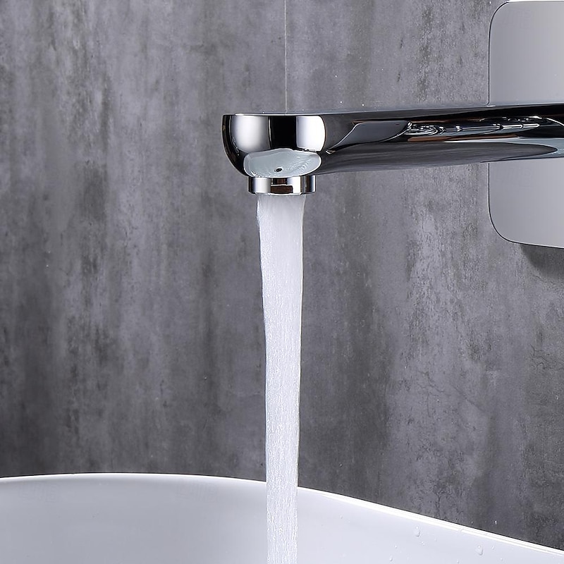 Bathroom Sink Faucet - Wall Mount / Widespread Electroplated Wall Installation Single Handle Two HolesBath Taps4