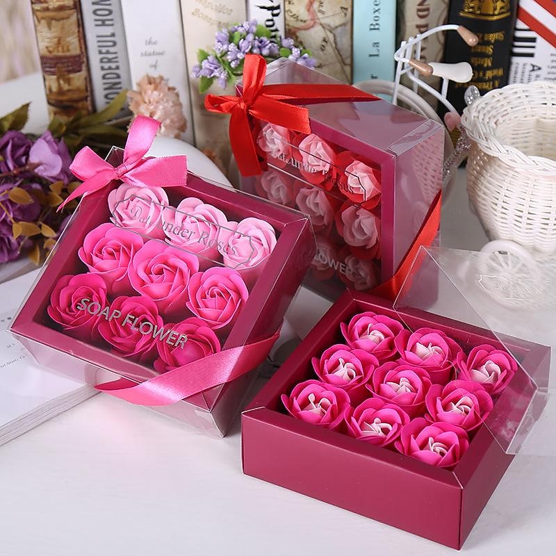 Women's Day Gifts Soap Flower Rose Eternal Flower Gift Box Creative Women's Day Mother's Day Gifts for GirlsSoap Flower Decoration Simulation Flower Hand Gift Small Gift Mother's Day Gifts for MoM