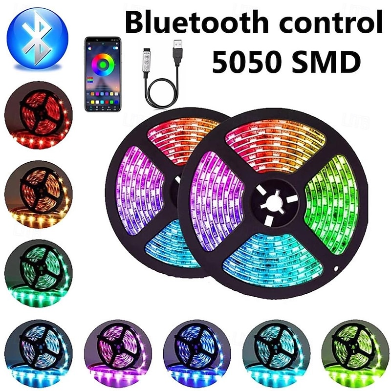Waterproof 5M RGB TV BlackLight USB LED Strip Light Smart App Control Ice String Room Lights Pool Light Strip 5050 5V Colorful for Children Into The Home Decor RGB Ribbon4