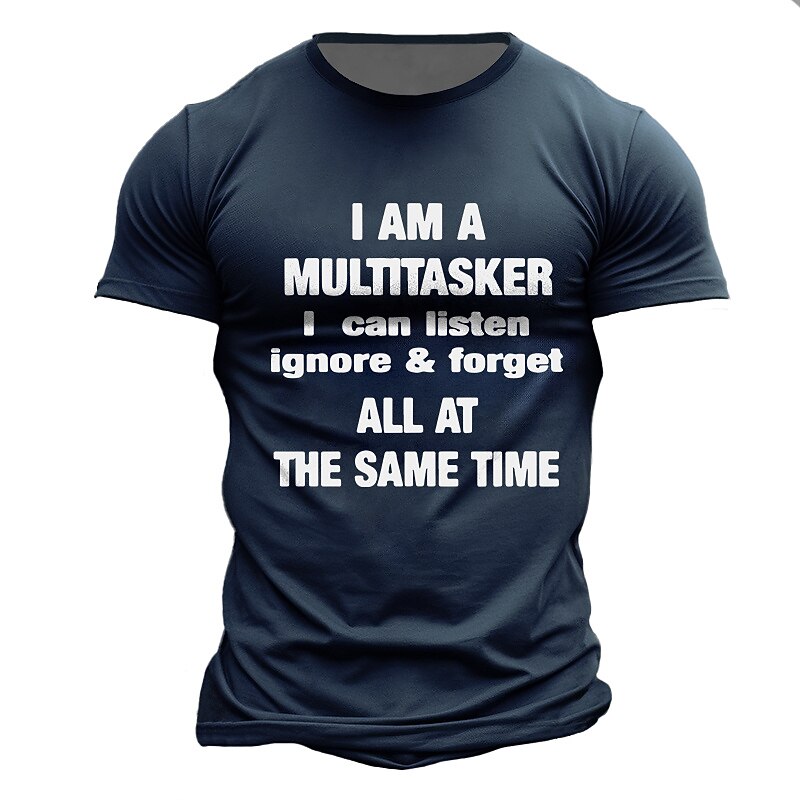 Men's Graphic Letter T Shirt Short Sleeve T shirt 3D Print Crew Neck Shirt Daily Designer Casual Sports Outdoor Holiday Going out Black Navy Blue Brown Spring & Summer Clothing Apparel S M L XL 2XL 8