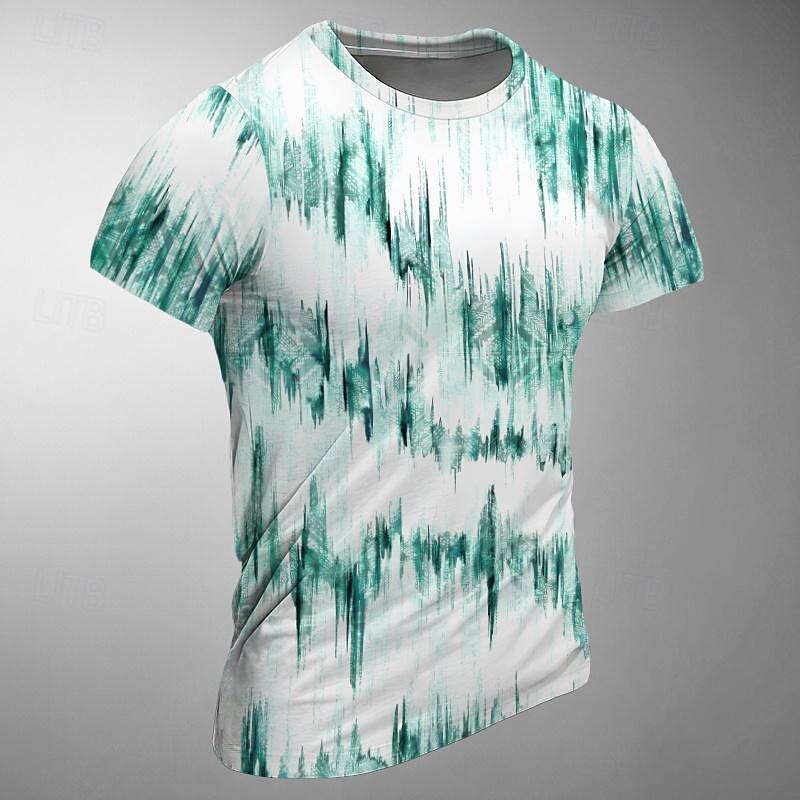 Men's Graphic Color Block T Shirt Short Sleeve T shirt 3D Print Crew Neck Shirt Designer Retro Vintage Street Style Sports Outdoor Holiday Going out Burgundy Blue Green Spring & Summer Clothing2