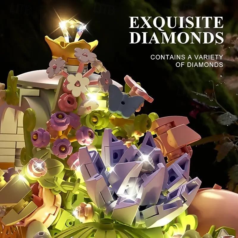 Women's Day Gifts 632 Pcs Waterside Pavilion Flower Blooming Educational With Lights Romantic Design Birthday Gift Women's Day Mother's Day Gifts for Girls Mother's Day Gifts for MoM4