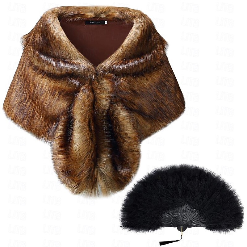 Retro Vintage Roaring 20s 1920s Folding Fan Shawls The Great Gatsby Wedding Guest Fancy Dress Women's Christmas New Year Wedding Party / Evening Wedding Reception Adults' 1 Fan Shawl Fall & Winter