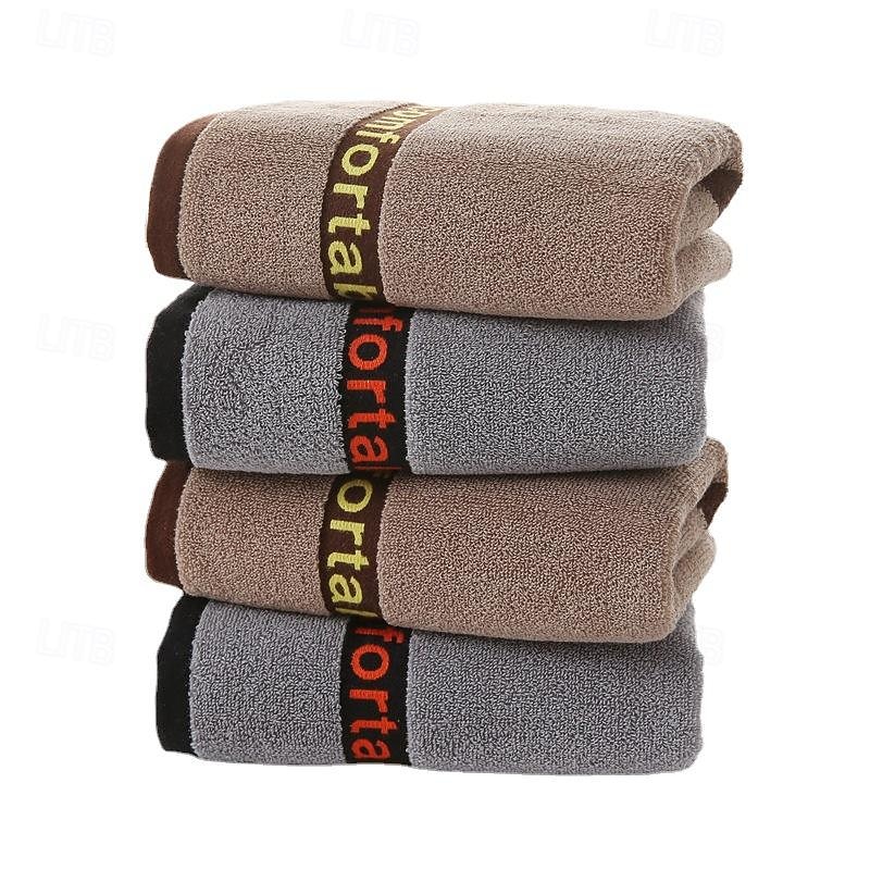 100% Cotton Absorbent Face Towels,Thickened Men's Couple Cotton Towels, Highly Absorbent Towels For Bathrooms, Gyms, Hotels And Spas, Solid Color Bath Towel2