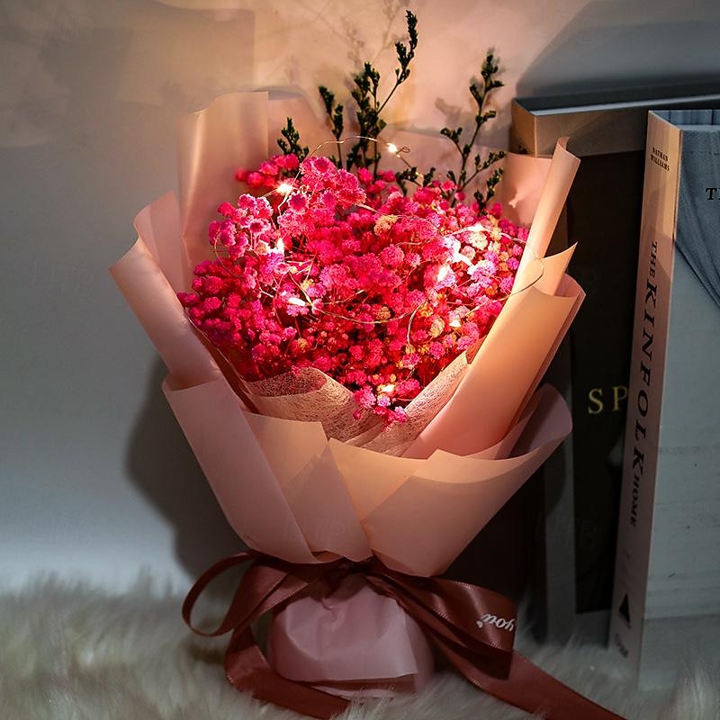 Women's Day Mother's Day Women's Day Mother's Dry Flower Bundle Carnation Full of Stars Eternal Flower Rose Soap Flower Small Gift Mother's Day Gifts for MoM3