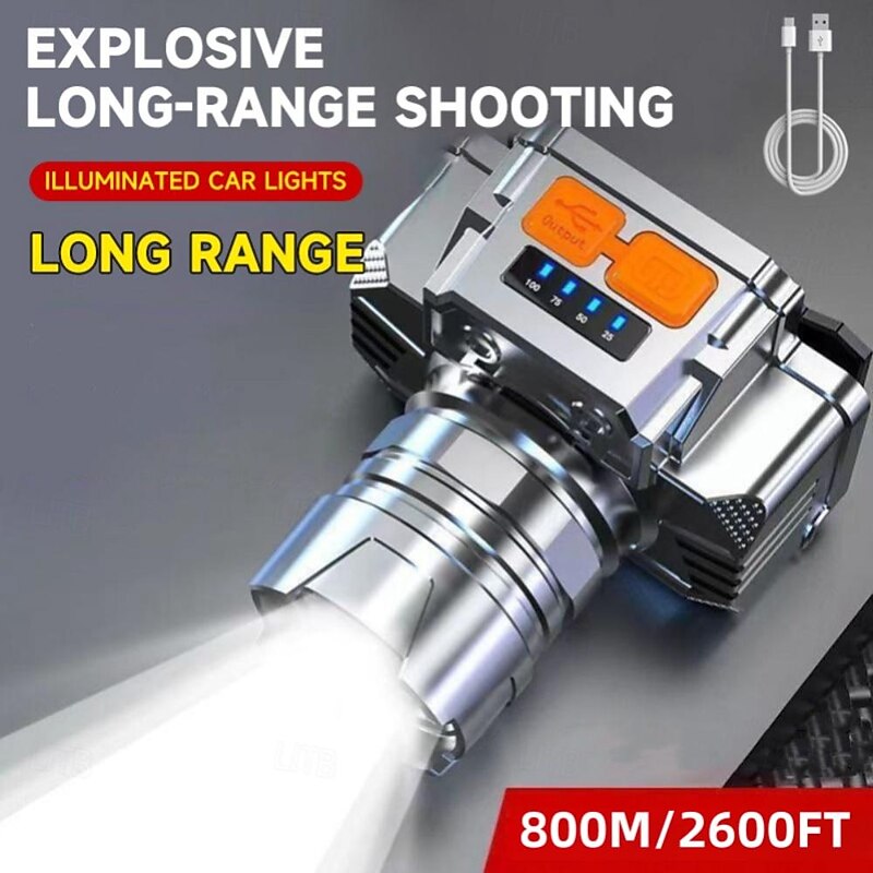 Zoomable 3-in-1 Head Light Induction Flashlight,  Super Bright Headlamp with 800mAh Rechargeable Battery Powered for Outdoor Camping Use