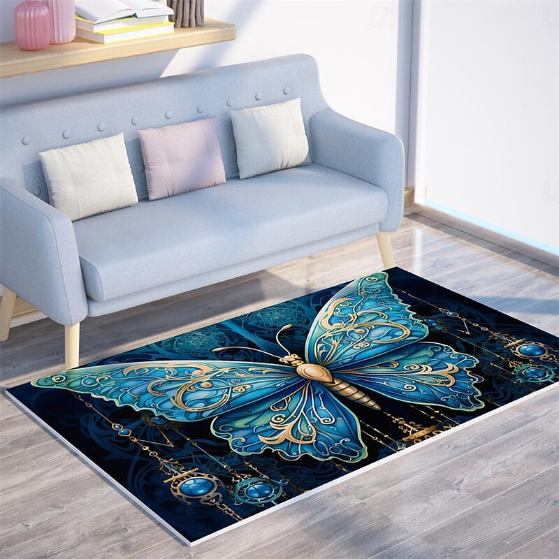 Art Butterfly Area Rug Kitchen Mat Non-Slip Oil Proof Floor Mat Livingroom Rug Indoor Outdoor Mat Bedroom Decor Bathroom Mat Entrance Rug Door Mat3