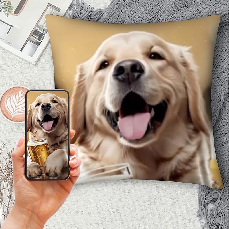 1PC Custom Double Side Pillow Cover Soft Decorative Square Cushion Case Pillowcase for Bedroom Livingroom Sofa Couch Chair Personalized Gift Custom Made