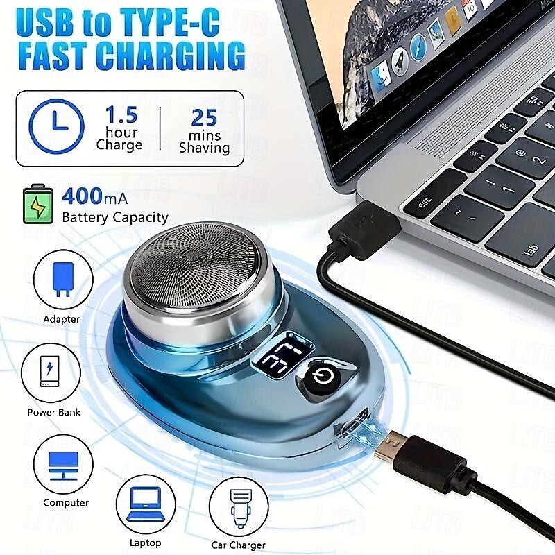 Mini Shaver Portable Electric Shaver, 2023 New Upgraded Pocket Shaver USB Mini Shaver Men's Rechargeable Waterproof Compact Electric Shaver Suitable For Home, Car, Travel2