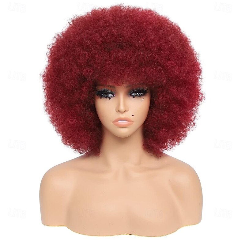 Afro Wigs for Black Women 10 inch Afro Curly Wig 70s Large Bouncy and Soft Natural Looking Full WIgs for Party Cosplay Afro Wig Halloween Wigs2