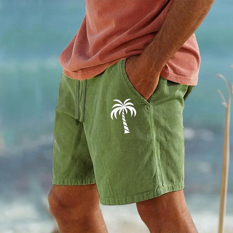 Men's Coconut Tree Shorts Summer Shorts Beach Shorts Mid Waist Streetwear Hawaiian Designer Casual Daily Holiday Drawstring Elastic Waist Print Designer Clothing Apparel3