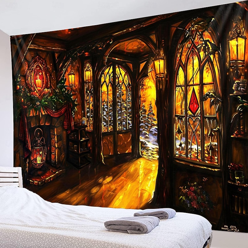 Fantasy House Hanging Tapestry Wall Art Large Tapestry Mural Decor Photograph Backdrop Blanket Curtain Home Bedroom Living Room Decoration3