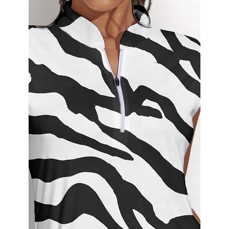 Women's Golf Dress Black Sleeveless Sun Protection Tennis Outfit Ladies Golf Attire Clothes Outfits Wear Apparel3