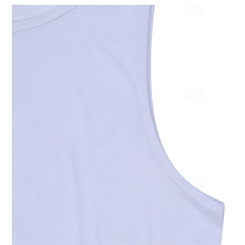 Men's Tank Top Vest Top Undershirt Sleeveless Shirt Sleeveless Crew Neck Summer Plain Fashion Designer Muscle Outdoor Going out Gym Black White Army Green Top Tee for Men4
