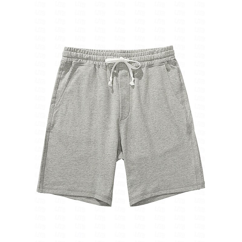 Men's Sweat Shorts Workout Shorts Casual Shorts Pocket Drawstring Elastic Waist Plain Comfort Breathable Knee Length Casual Daily Holiday Sports Fashion Black Army Green Micro-elastic3