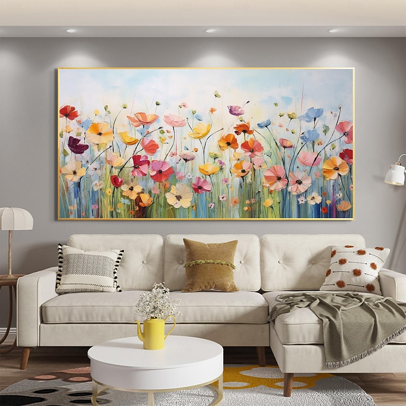 Handmade Original Flower scenery Oil Painting On Canvas Wall originate Art Painting for Home Decor With Stretched Frame/Without Inner Frame Painting2
