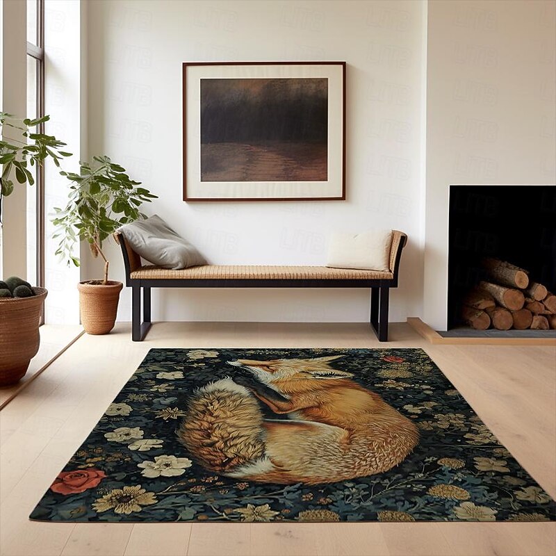 Inspired William Morris Fox Area Rug Kitchen Mat Non-Slip Oil Proof Floor Mat Livingroom Rug Indoor Outdoor Mat Bedroom Decor Bathroom Mat Entrance Rug Door Mat4